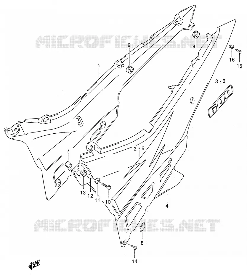 CARENAGES ARRIERE  (MODELE T) Suzuki MOTO 600 GSX-F 1993  GSX600FP(E28)