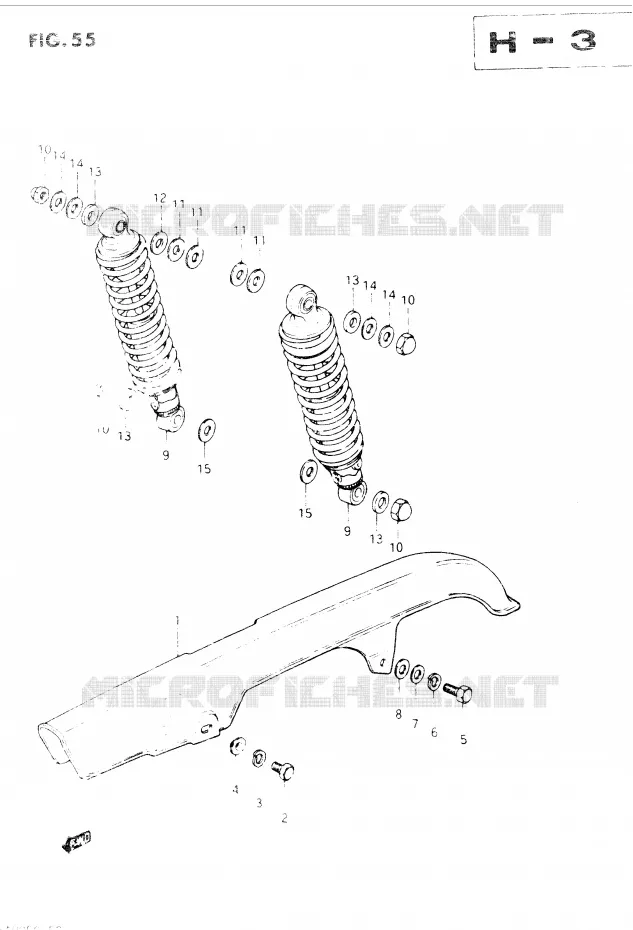 CARTER DE CHAINE - AMORTISSEUR ARRIERE Suzuki MOTO 400 GSX 1986  GSX400SG(E2)