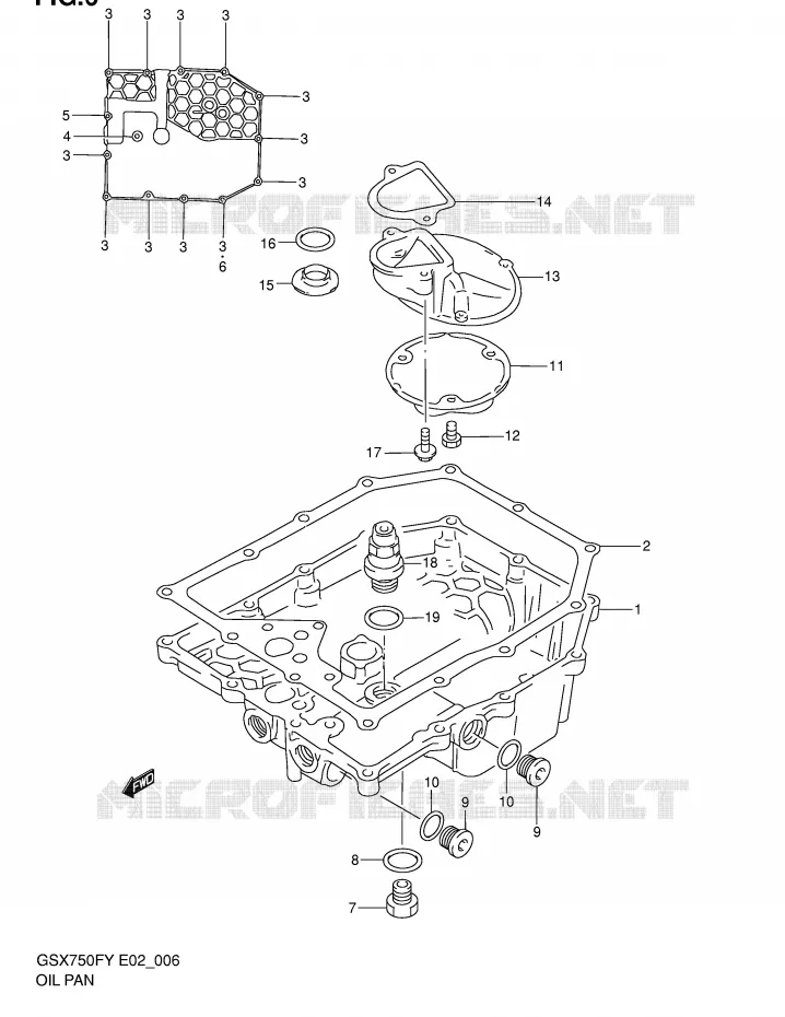CARTER INFERIEUR Suzuki MOTO 750 GSX-F 2000  GSX750FY(E2)