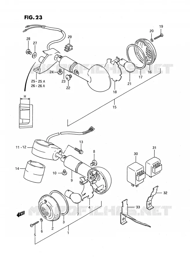 CLIGNOTANTS (MODELE G/J/K/L/M) Suzuki MOTO 650 SAVAGE 1994  LS650PR(E2)