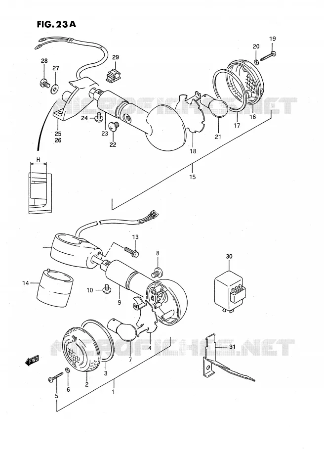 CLIGNOTANTS (MODELE R) Suzuki MOTO 650 SAVAGE 1990  LS650PL(E2)