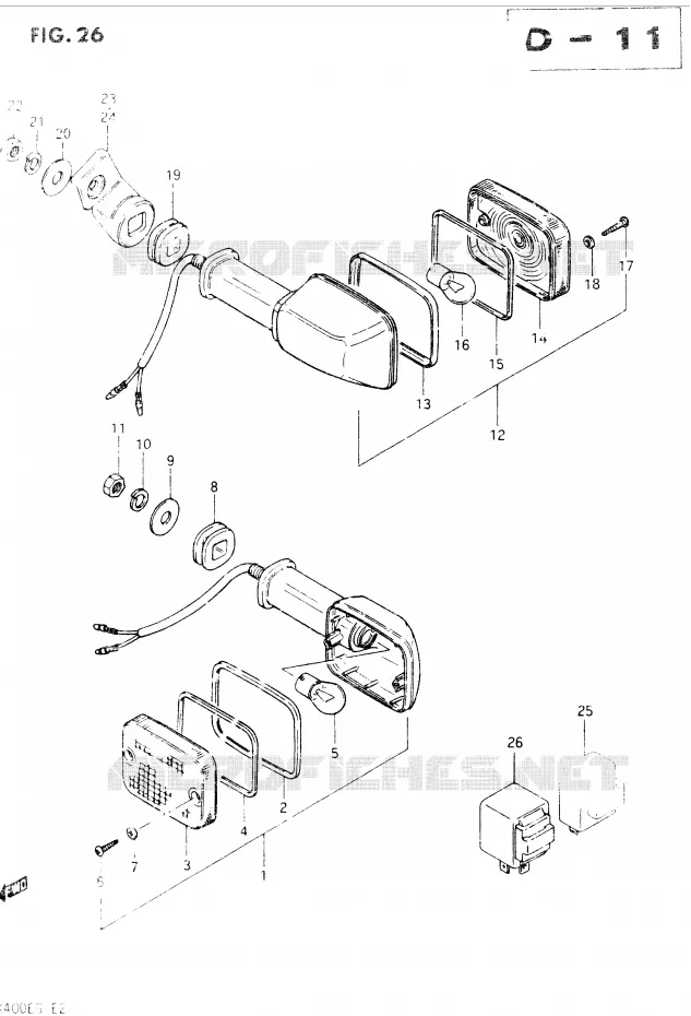 CLIGNOTANTS Suzuki MOTO 400 GSX 1986  GSX400EG(E2)