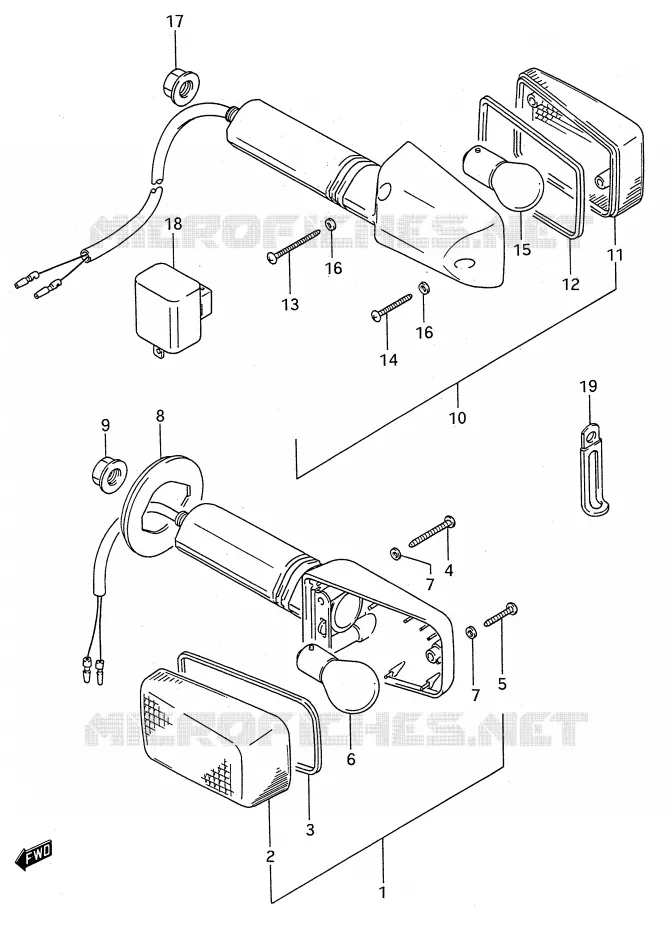 CLIGNOTANTS Suzuki MOTO 600 GSX-F 1995  GSX600FS(E28)
