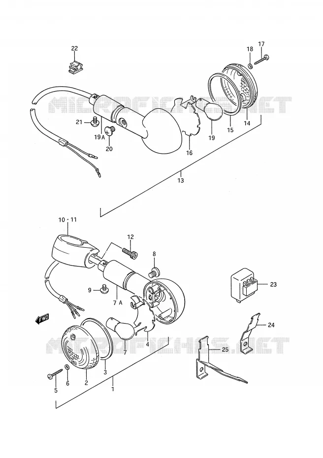 CLIGNOTANTS Suzuki MOTO 650 BOULEVARD 1989  LS650PK(E28)