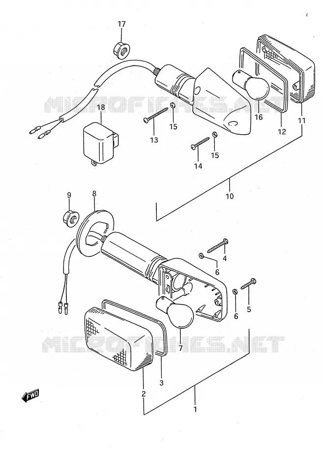 CLIGNOTANTS Suzuki MOTO 750 GSX-F 1995  GSX750FS(E28)