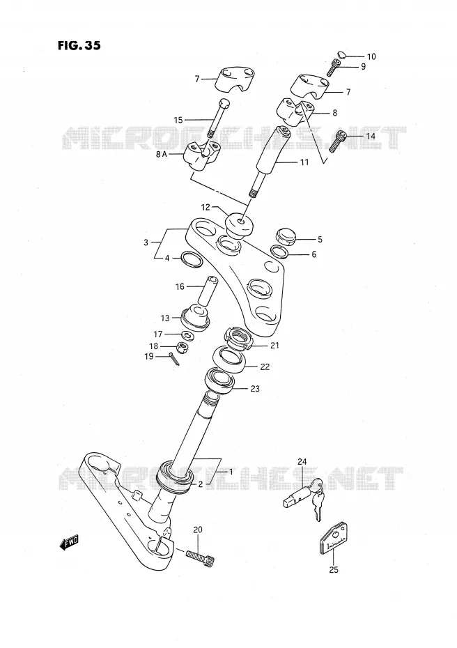 COLONNE DE DIRECTION Suzuki MOTO 650 SAVAGE 1988  LS650PJ(E2)