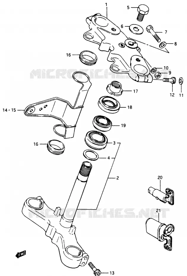 COLONNE DE DIRECTION Suzuki MOTO 750 GSX-E 1986  GSX750ESG(F)