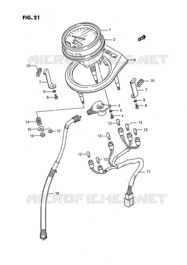 COMPTEUR (MODELE G/J/K/L/M) Suzuki MOTO 650 SAVAGE 1994  LS650PR(E2)