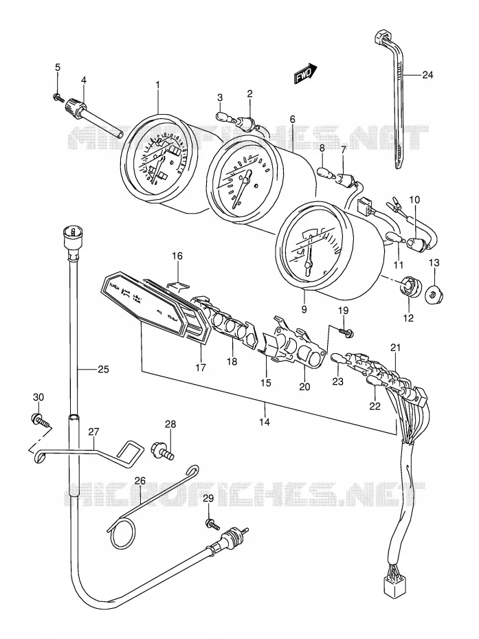 COMPTEUR (MODELE K/L/M/N/P/R/S) Suzuki MOTO 600 GSX-F 1991  GSX600FM(E2)