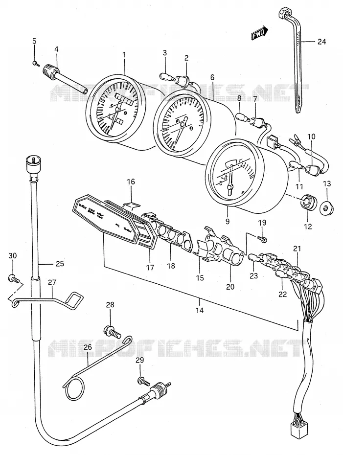 COMPTEUR (MODELE K/L/M/N/P/S/T) Suzuki MOTO 600 GSX-F 1993  GSX600FP(E28)