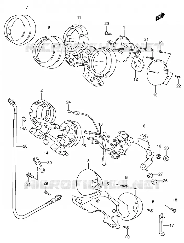 COMPTEUR Suzuki MOTO 750 GSX 1998  GSX750W(E4)