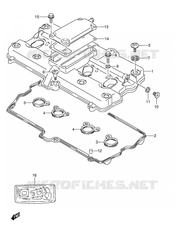 COUVERCLE DE CULASSE Suzuki MOTO 600 GSX-F 1994  GSX600FU2R(E2)