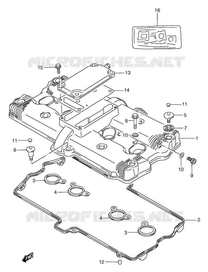 COUVERCLE DE CULASSE Suzuki MOTO 750 GSX-F 1991  GSX750FM(E2)