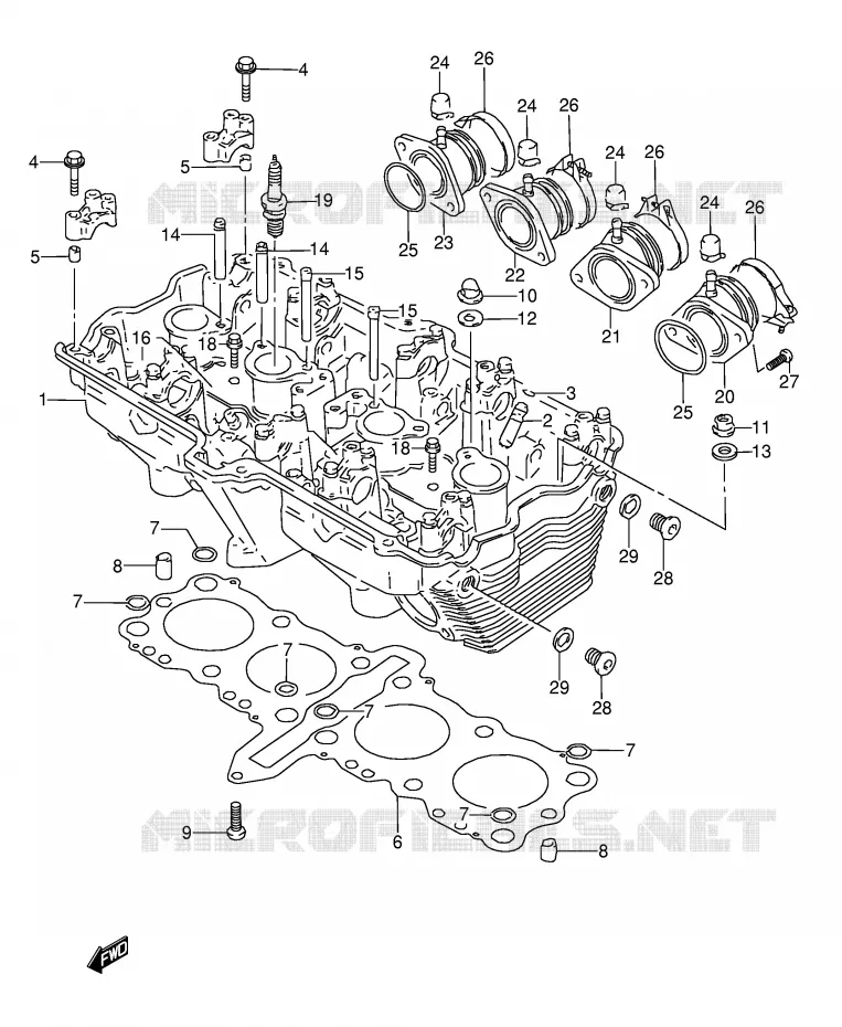 CULASSE Suzuki MOTO 600 GSX-F 1996  GSX600FT(E2)