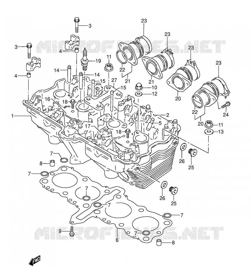 CULASSE Suzuki MOTO 750 GSX-F 2002  GSX750FK2(E2)