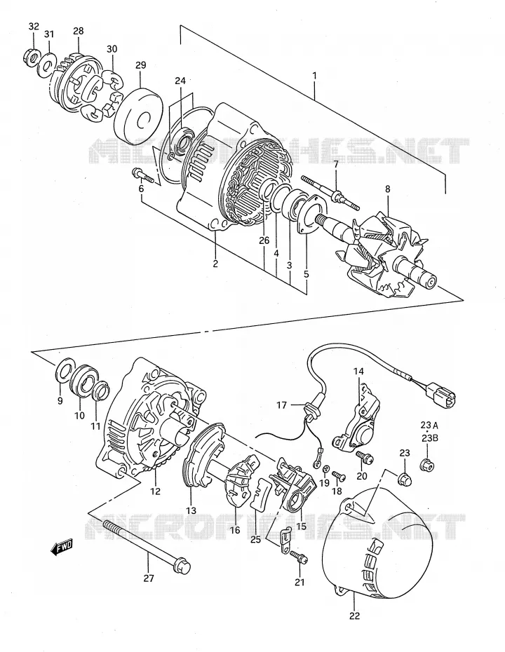 DEMARREUR Suzuki MOTO 750 GSX-F 1991  GSX750FM(E28)