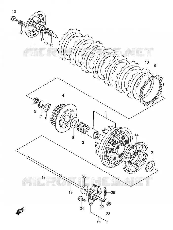 EMBRAYAGE (MODELE J/K/L/M) Suzuki MOTO 600 GSX-F 1990  GSX600FU2L(E2)