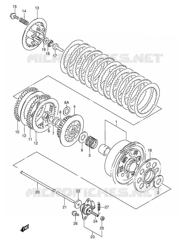 EMBRAYAGE (MODELE N/P/R/S/T) Suzuki MOTO 600 GSX-F 1993  GSX600FUP(E2)