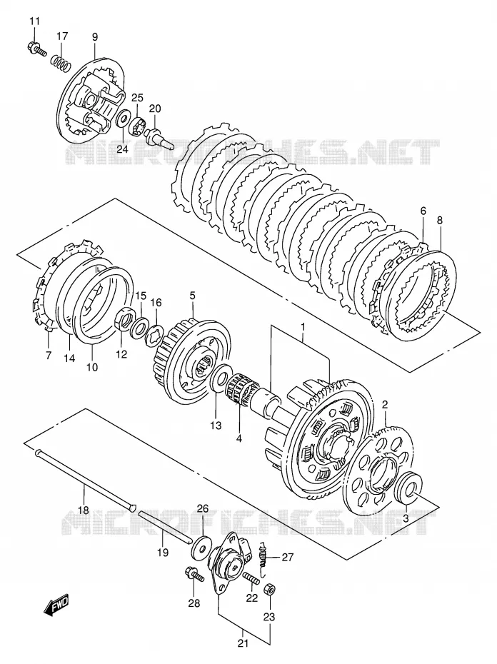 EMBRAYAGE Suzuki MOTO 600 GSX-F 2001  GSX600FK1(E2)