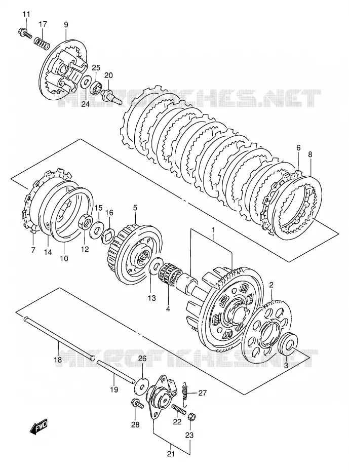 EMBRAYAGE Suzuki MOTO 600 GSX-F 2005  GSX600FK5(E2)