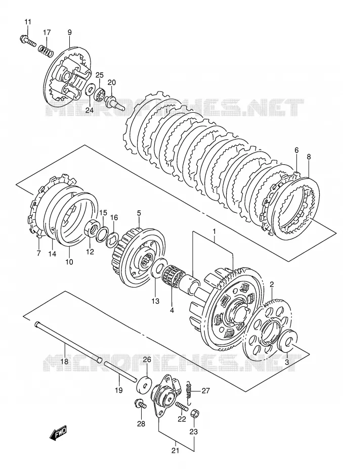 EMBRAYAGE Suzuki MOTO 750 GSX-F 2005  GSX750FK5(E2)