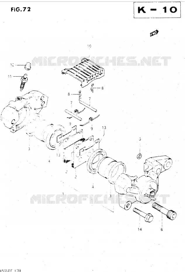 ETRIER DE FREIN ARRIERE (MODELE F) Suzuki MOTO 500 GSX-E 1985  GSX500EF(E39)