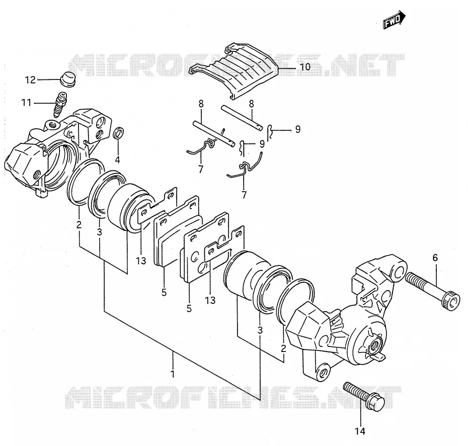ETRIER DE FREIN ARRIERE (MODELE J) Suzuki MOTO 600 GSX-F 1992  GSX600FN(E28)