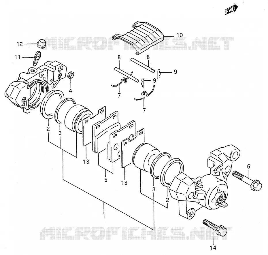 ETRIER DE FREIN ARRIERE (MODELE P/R/S/T) Suzuki MOTO 600 GSX-F 1990  GSX600FL(E28)