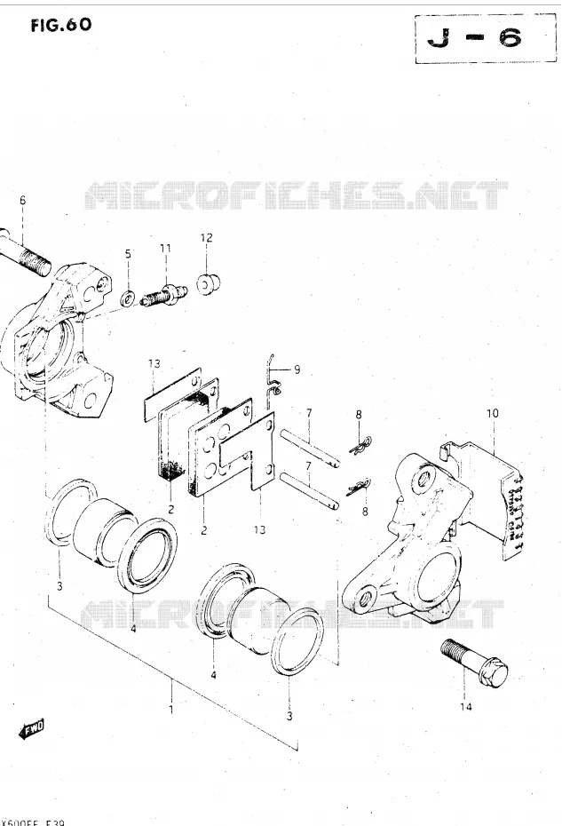 ETRIER DE FREIN AVANT (MODELE E) Suzuki MOTO 500 GSX-E 1984  GSX500ESE(E39)