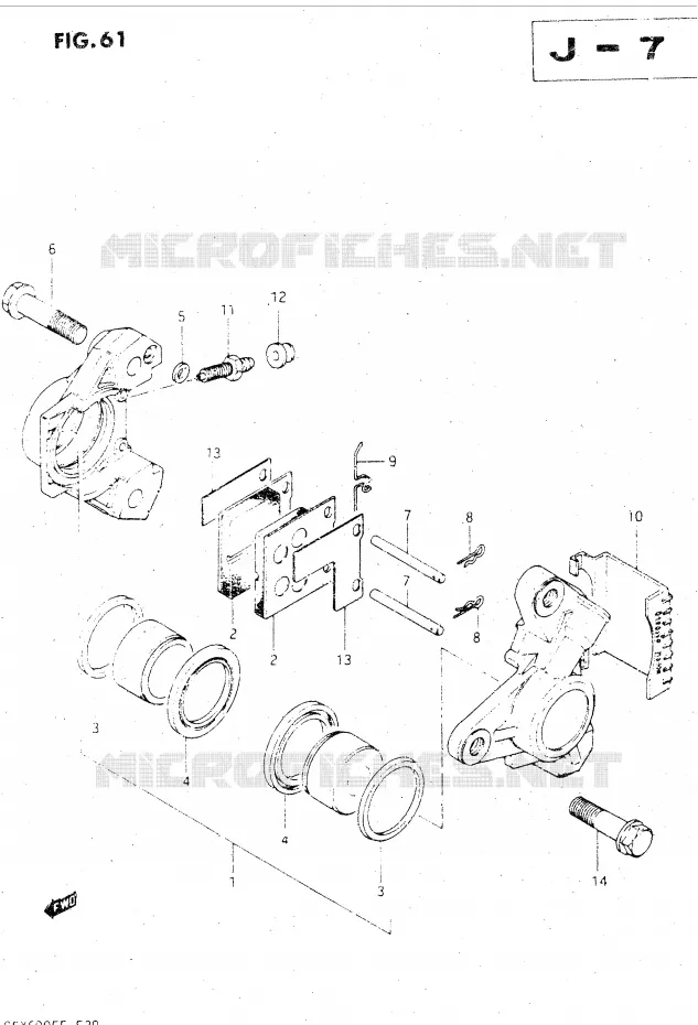 ETRIER DE FREIN AVANT (MODELE F) Suzuki MOTO 500 GSX-E 1985  GSX500ESF(E39)