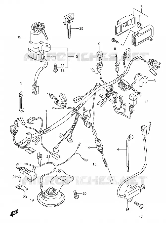 FAISCEAU ELECTRIQUE (MODELE J/K/L/M/N/P/R) Suzuki MOTO 600 GSX-F 1988  GSX600FU2J(E2)