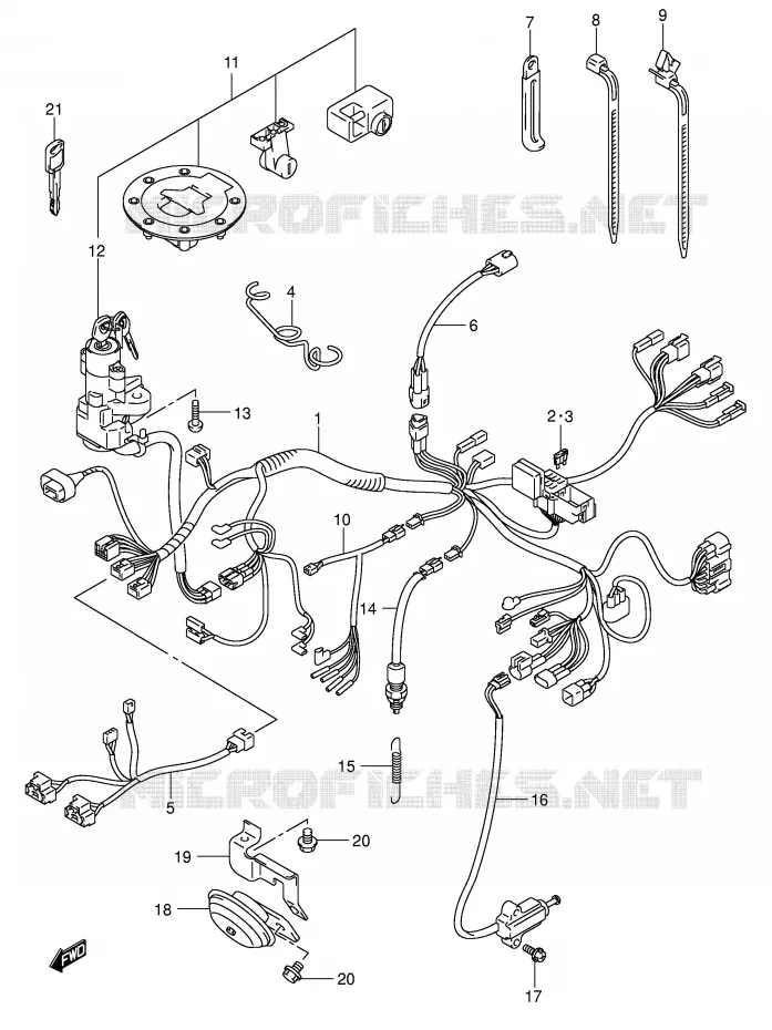FAISCEAU ELECTRIQUE (MODELE K3) Suzuki MOTO 600 GSX-F 1999  GSX600FX(E2)