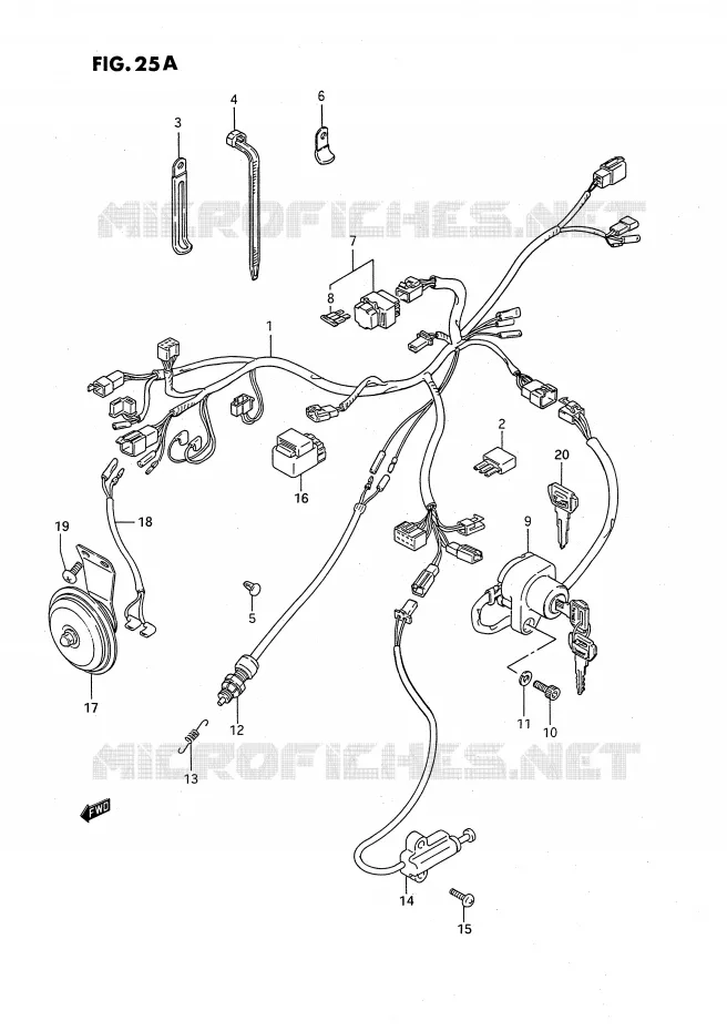 FAISCEAU ELECTRIQUE (MODELE R) Suzuki MOTO 650 SAVAGE 1988  LS650PJ(E2)