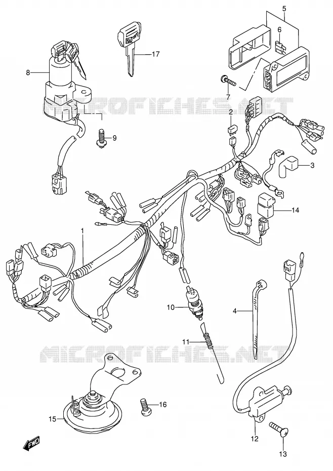 FAISCEAU ELECTRIQUE (MODELE S) Suzuki MOTO 600 GSX-F 1992  GSX600FN(E2)