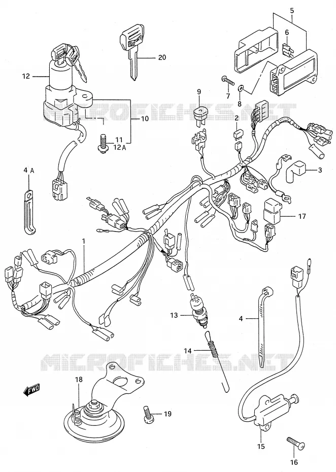 FAISCEAU ELECTRIQUE Suzuki MOTO 600 GSX-F 1988  GSX600FJ(E28)