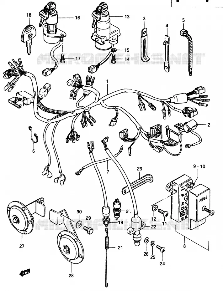 FAISCEAU ELECTRIQUE Suzuki MOTO 750 GSX-E 1984  GSX750EFE(D/E)