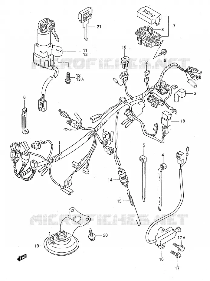 FAISCEAU ELECTRIQUE Suzuki MOTO 750 GSX-F 1992  GSX750FN(E28)