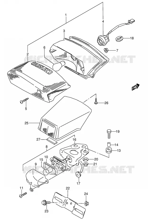 FEU ARRIERE (MODELE P/R/S/T) Suzuki MOTO 600 GSX-F 1988  GSX600FJ(E2)