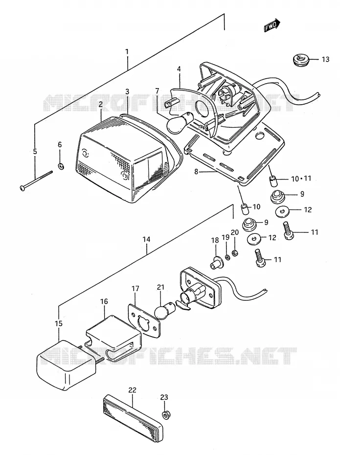 FEU ARRIERE Suzuki MOTO 650 BOULEVARD 1989  LS650FK(E28)