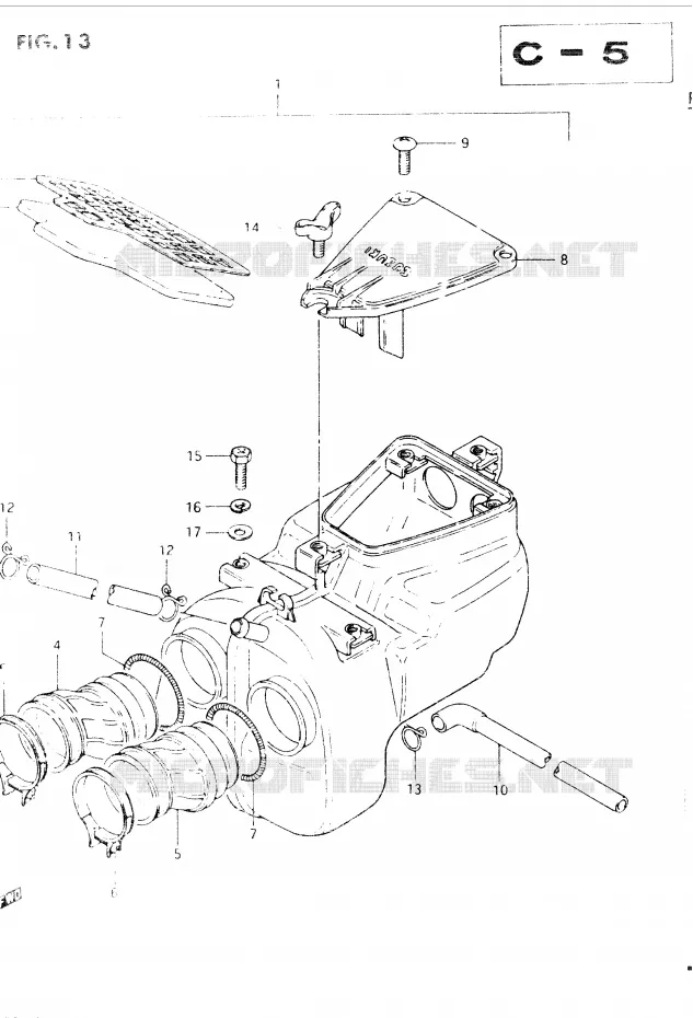 FILTRE A AIR Suzuki MOTO 400 GSX 1985  GSX400SF(E2)