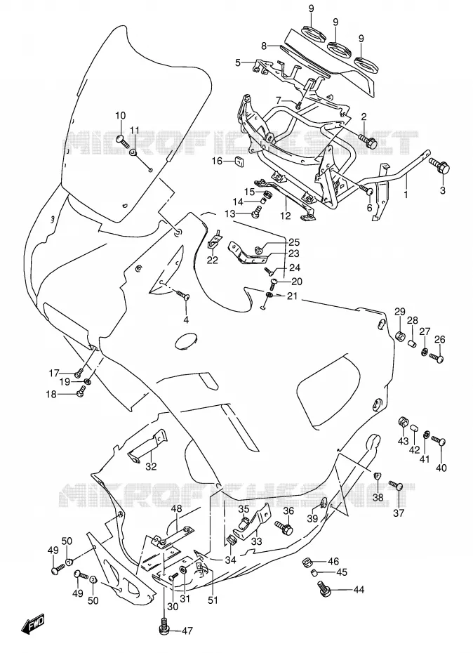 FLANCS DE CARENAGES Suzuki MOTO 600 GSX-F 1993  GSX600FP(E2)