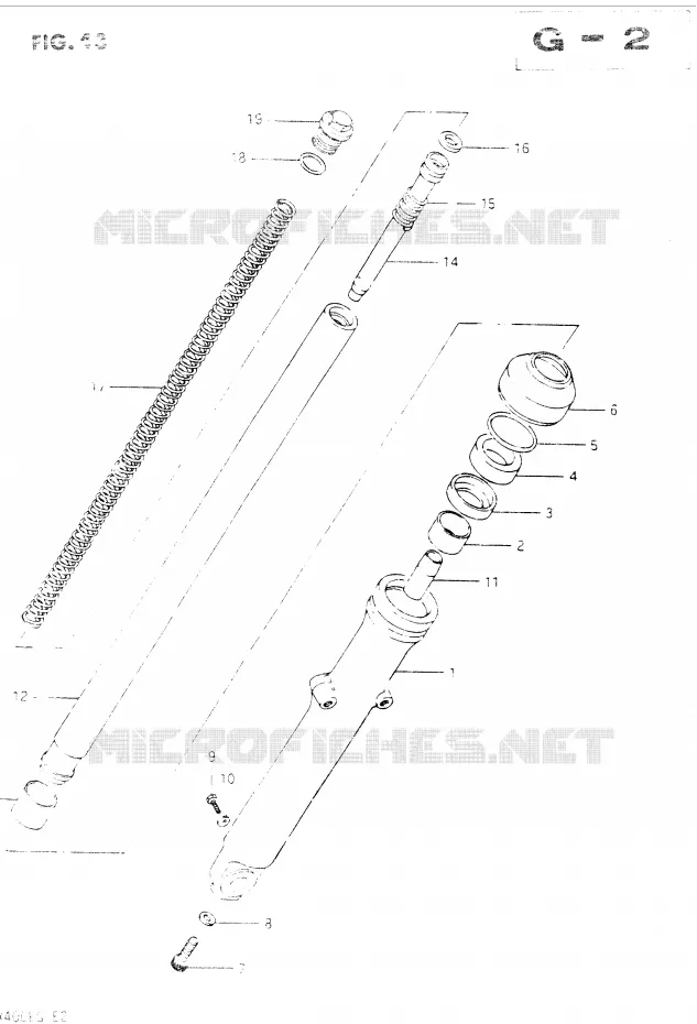 FOURCHE AVANT DROITE Suzuki MOTO 400 GSX 1986  GSX400SG(E2)