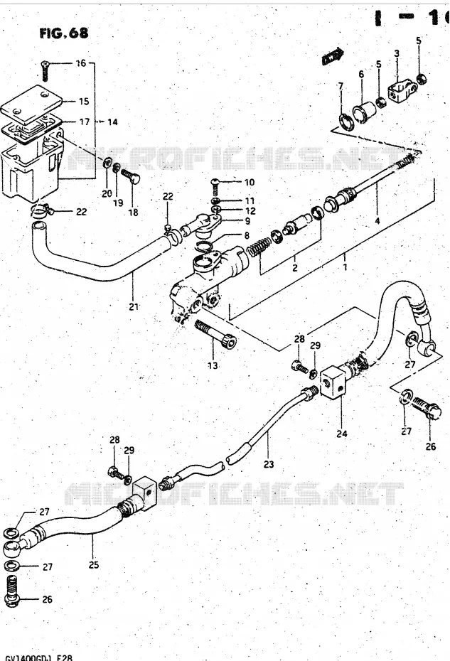 MAITRE CYLINDRE ARRIERE Suzuki MOTO 1400 CAVALCADE 1986  GV1400GDG(DG-DJ/CJ)