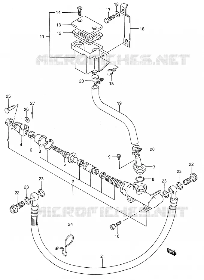 MAITRE CYLINDRE ARRIERE Suzuki MOTO 600 GSX-F 1988  GSX600FU2J(E28)