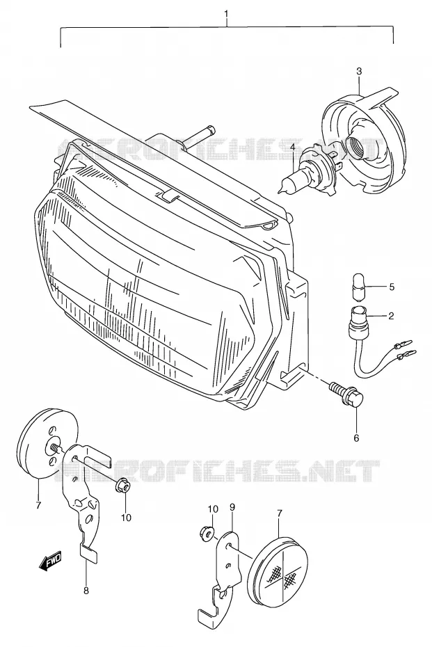 PHARE (MODELE T) Suzuki MOTO 750 GSX-F 1996  GSX750FT(E2)