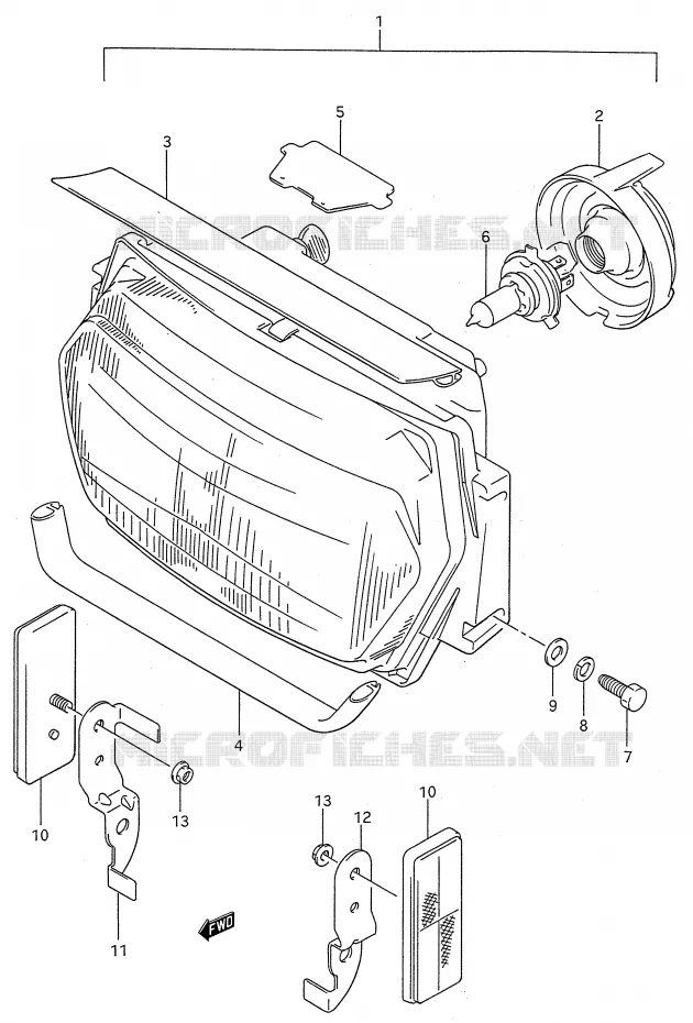 PHARE Suzuki MOTO 600 GSX-F 1992  GSX600FU2N(E28)