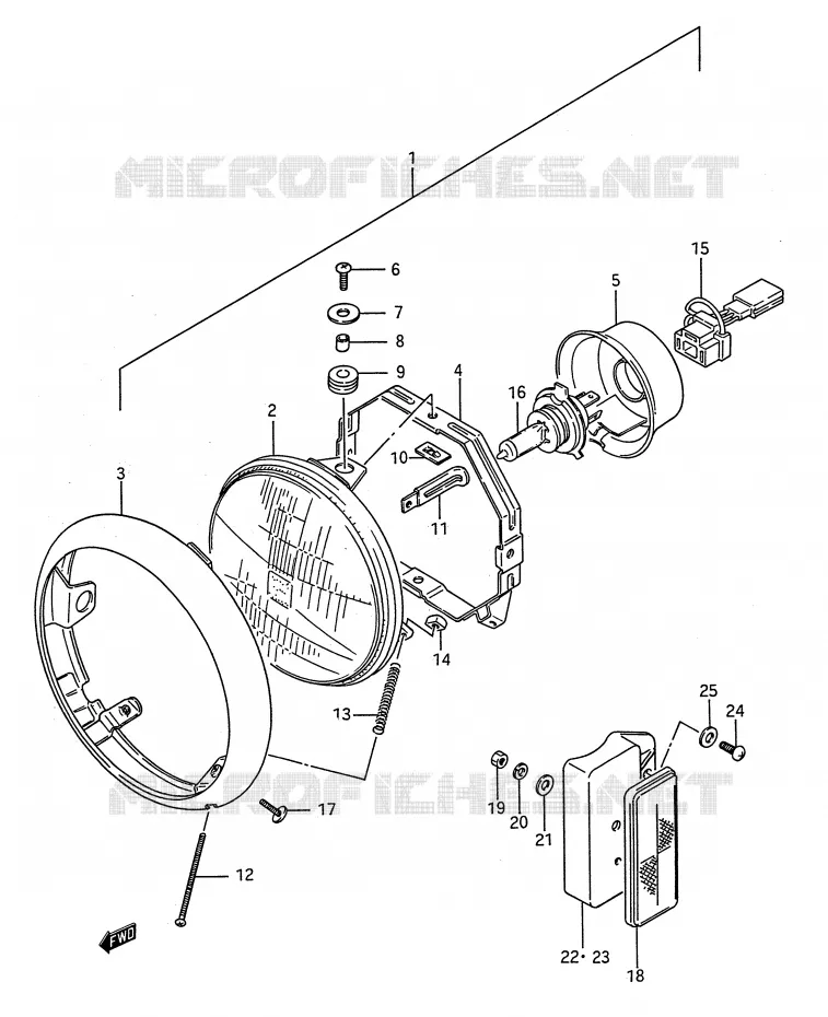 PHARE Suzuki MOTO 650 BOULEVARD 1986  LS650FG(E28)
