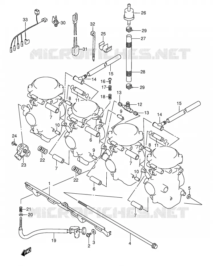 PIECES EXTERNES CARBURATEUR Suzuki MOTO 600 GSX-F 1999  GSX600FUX(E2)