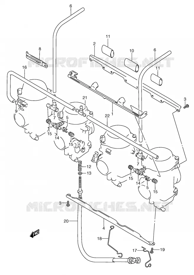 PIECES EXTERNES CARBURATEUR Suzuki MOTO 750 GSX-F 1992  GSX750FN(E2)