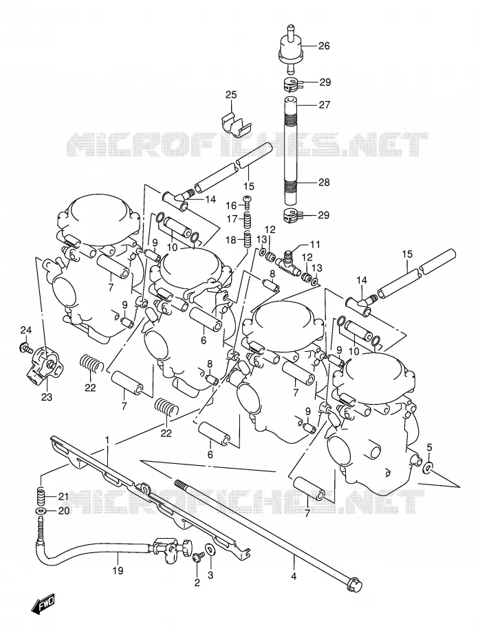 PIECES EXTERNES CARBURATEUR Suzuki MOTO 750 GSX-F 1999  GSX750FX(E2)